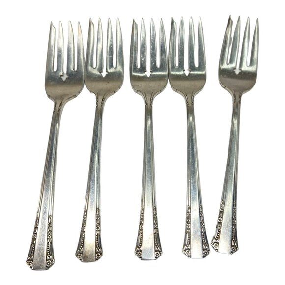 DELMAR / DEL MAR - 1881 Rogers Oneida Silverplate Silverware / Flatware Set of 6 - Picture 11 of 12